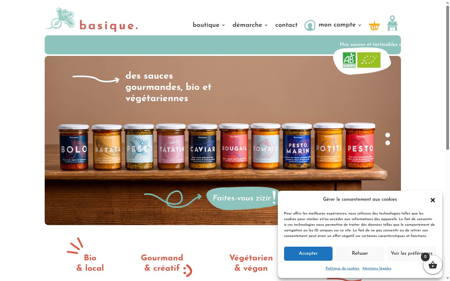Screenshot del banner di consenso mostrato prima di qualsiasi interazione