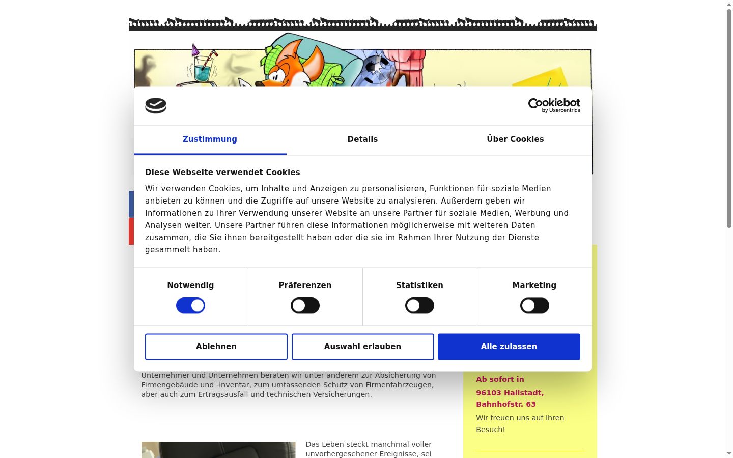 Snimka zaslona bannera za privolu prikazanog prije bilo kakve interakcije