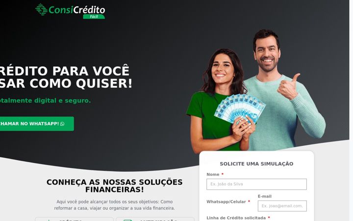 Ekrano kopija consicreditofacil.com.br