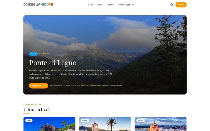 Screenshot of consigliamidove.it