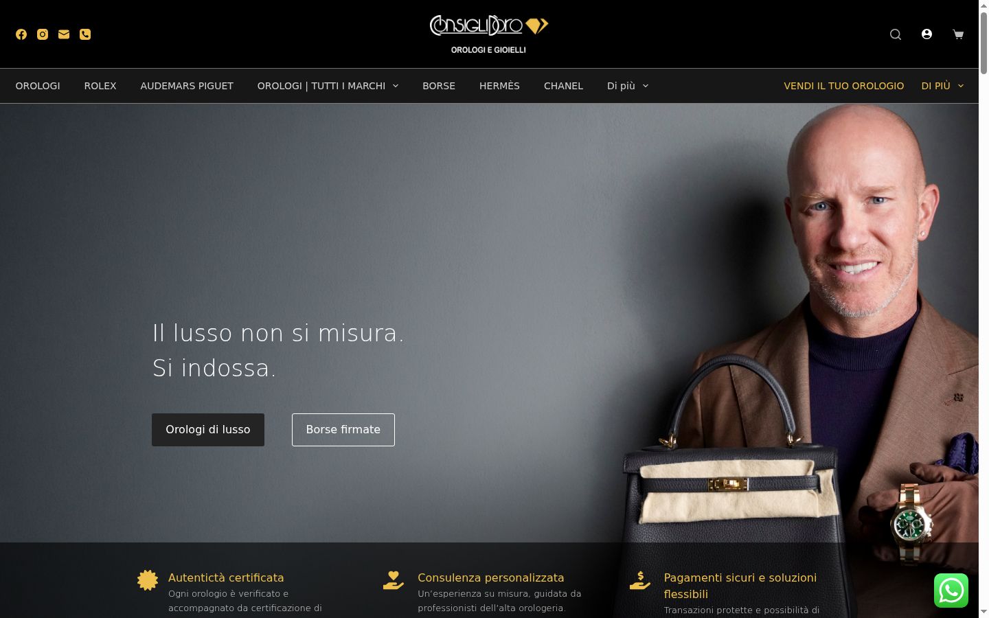 Screenshot del banner di consenso mostrato prima di qualsiasi interazione