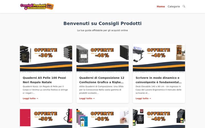 Screenshot of consigliprodotti.it