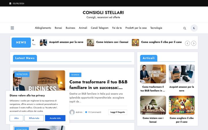 Screenshot of consiglistellari.it