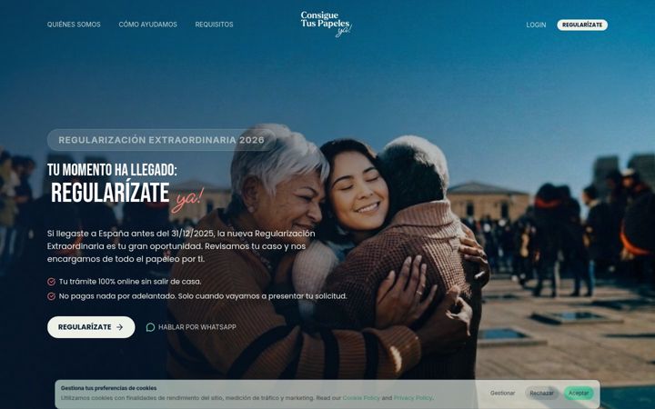 Screenshot of consiguetuspapeles.es