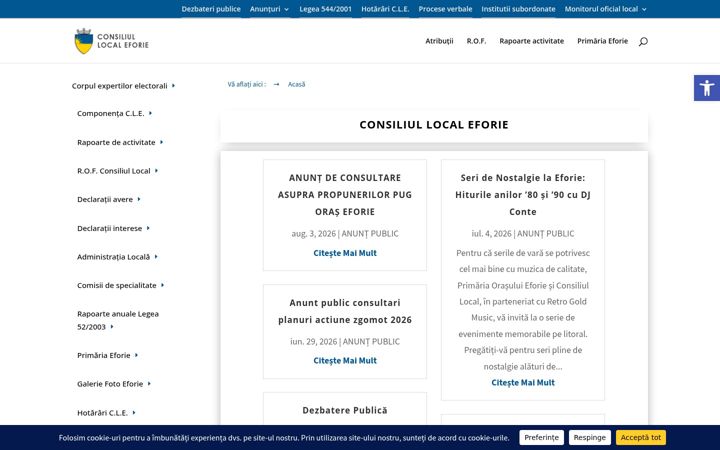 Screenshot of consiliullocaleforie.ro