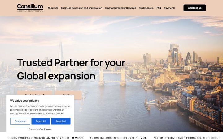 Screenshot του consiliumconsulting.co.uk