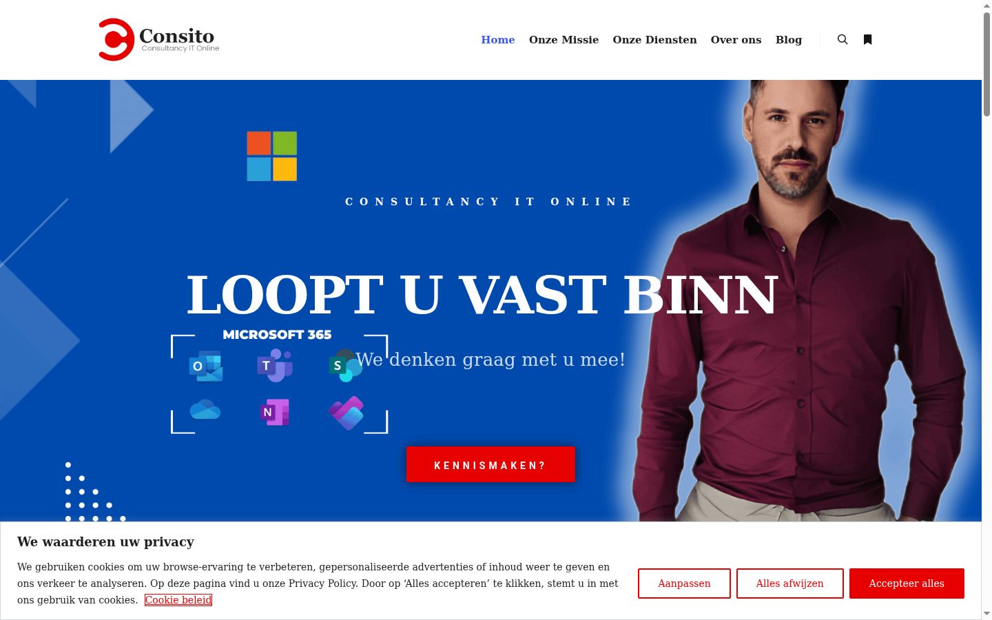 Snímek obrazovky baneru souhlasu zobrazeného před jakoukoli interakcí