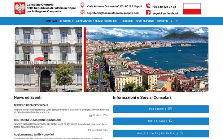 Screenshot of consolatopolonianapoli.com