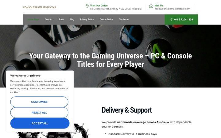 Screenshot of consolemasterstore.com