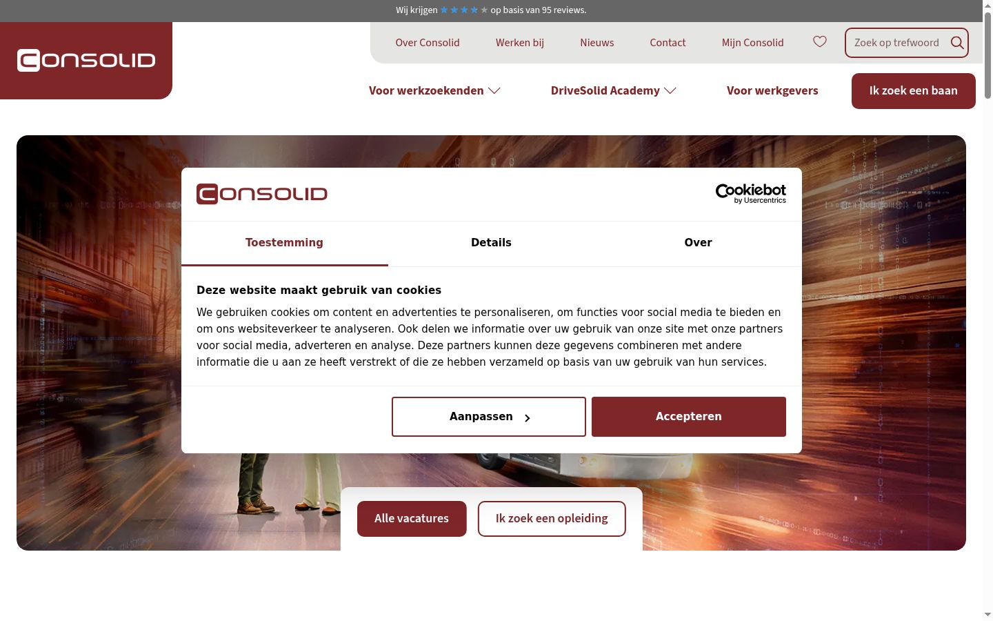 Snímek obrazovky baneru souhlasu zobrazeného před jakoukoli interakcí