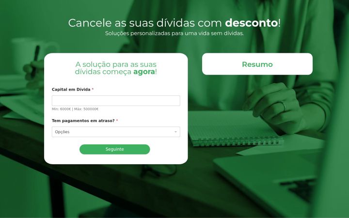 Screenshot of consolidar-creditos.pt
