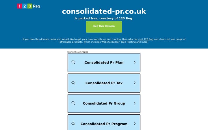 Screenshot of consolidated-pr.co.uk