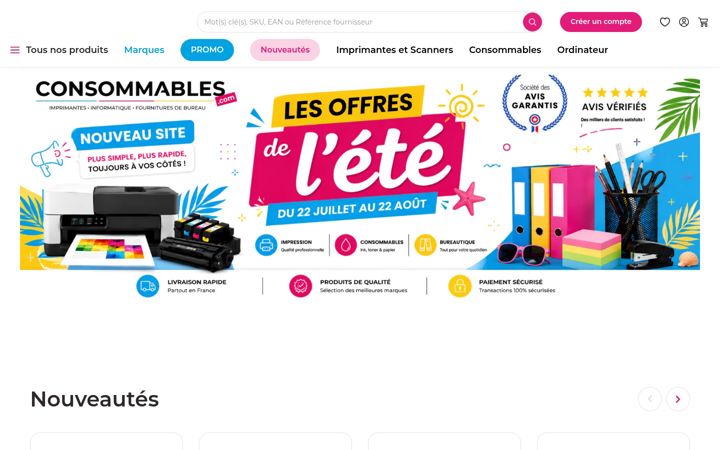 Screenshot of consommables.com