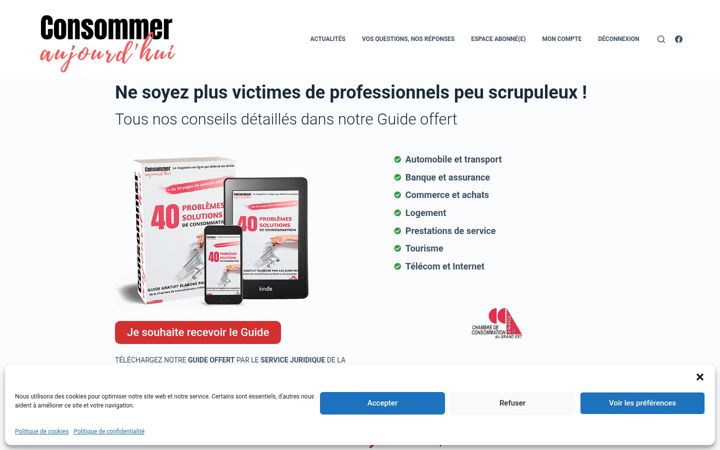 Screenshot of consommer-aujourdhui.fr
