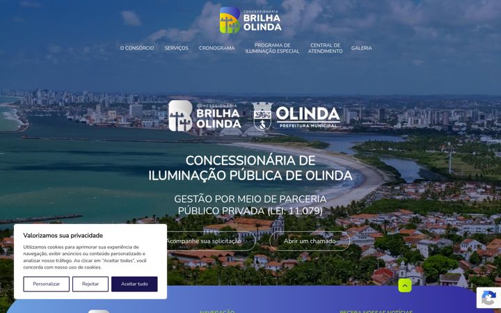 Screenshot ta' consorciobrilhaolinda.com.br