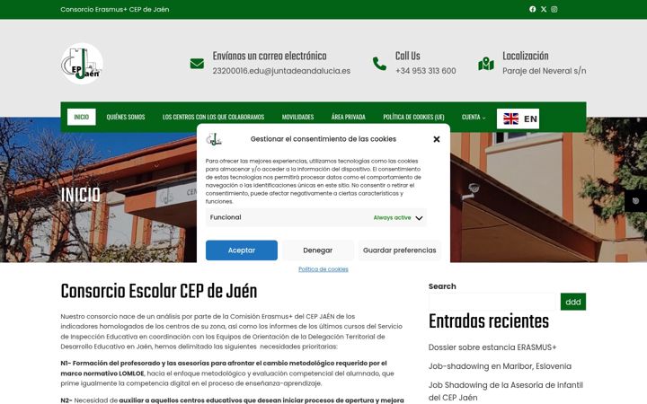 Screenshot of consorcioescolarcepjaen.org