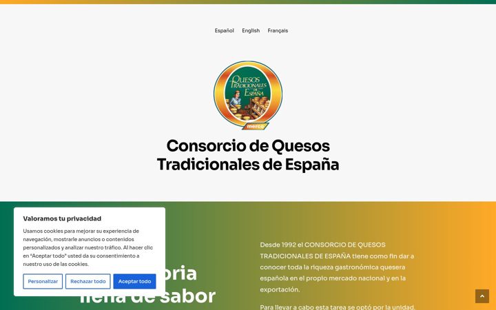 Screenshot of consorcioquesos.com