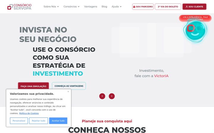 Screenshot of consorcioservopa.com.br