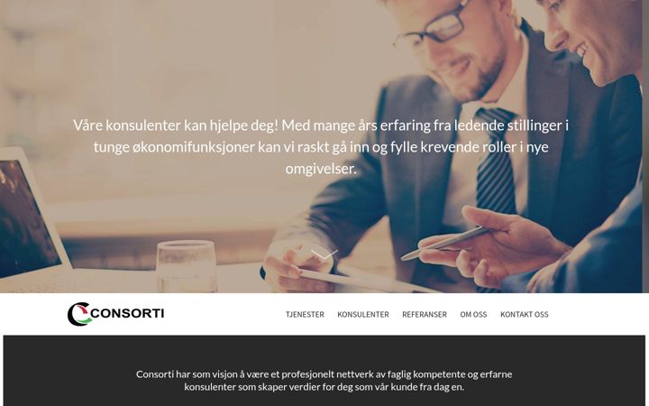 Kuvakaappaus sivustosta consorti.no