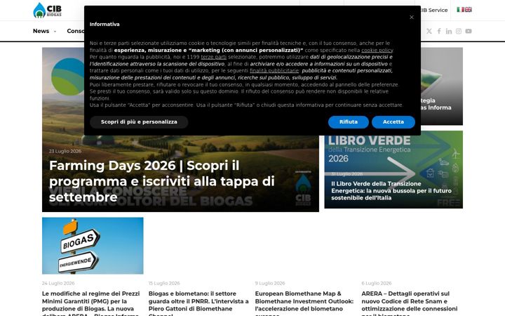 Captură de ecran a consorziobiogas.it