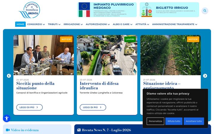 Captură de ecran a consorziobrenta.it