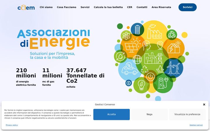 Captură de ecran a consorziocaem.it