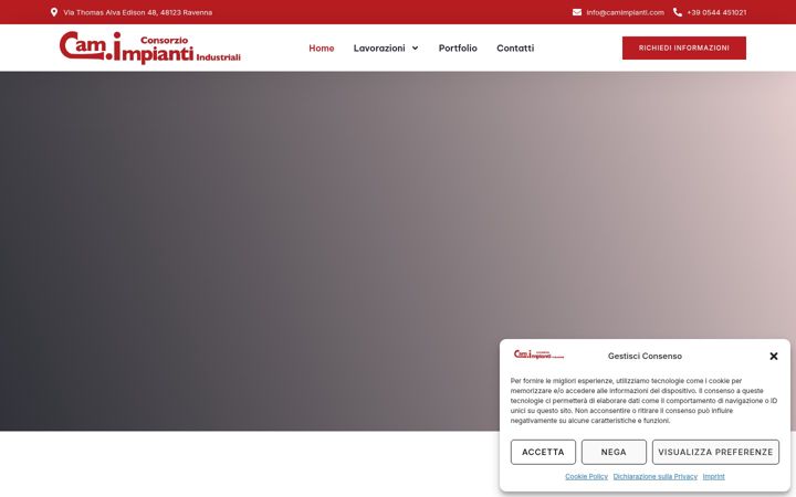 Captură de ecran a consorziocamimpianti.it