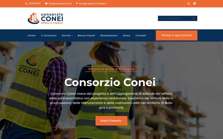 Captură de ecran a consorzioconei.it