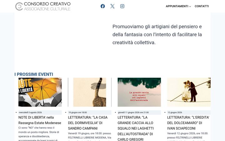 Captură de ecran a consorziocreativo.it
