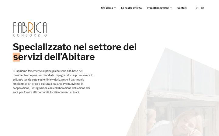 Skærmbillede af consorziofabrica.it