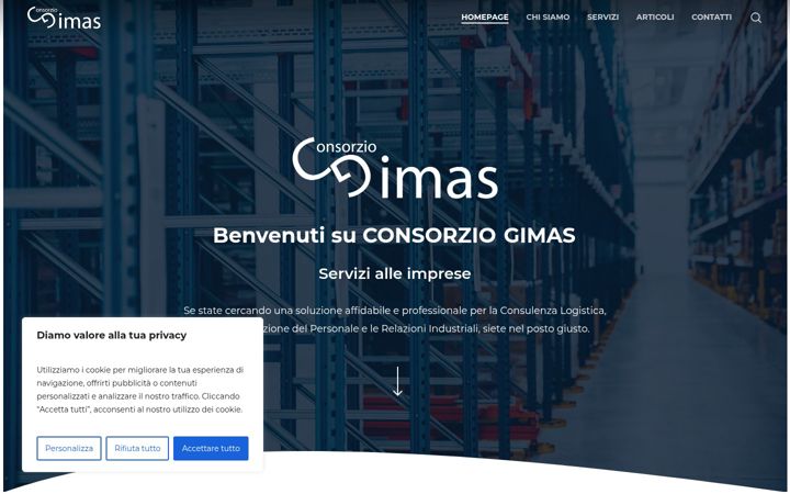 Screenshot of consorziogimas.eu