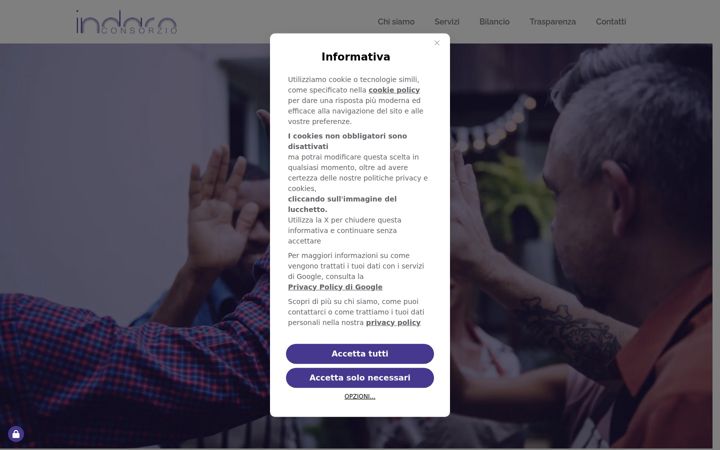 Екранна снимка на consorzioindaco.it
