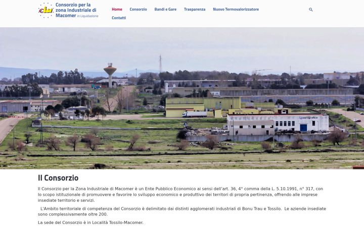 Екранна снимка на consorzioindustrialemacomer.it