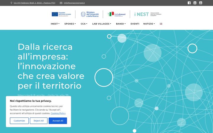 Екранна снимка на consorzioinest.it