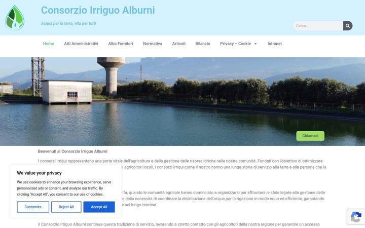 Ekrānuzņēmums no consorzioirriguoalburni.it