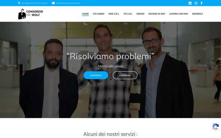 Screenshot of consorziomrwolf.com