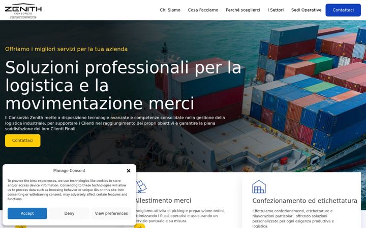 Skärmbild av consorziozenith.it