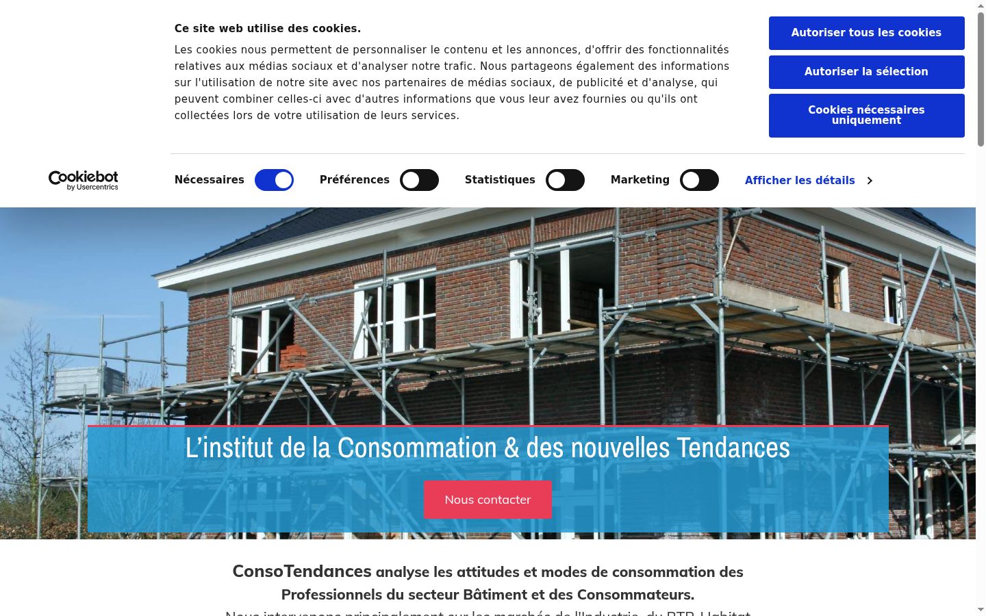 Screenshot des Einwilligungsbanners vor jeglicher Interaktion