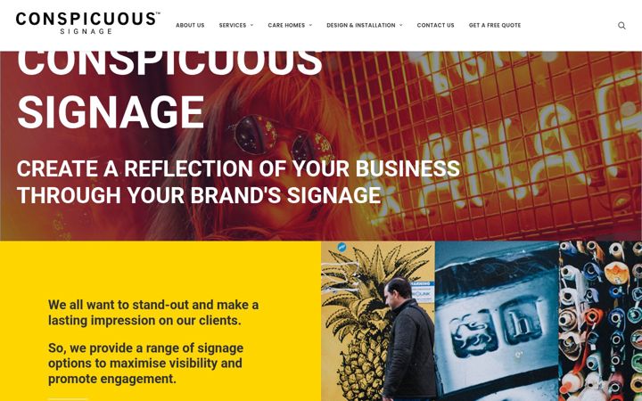 Screenshot of conspicuoussignage.com