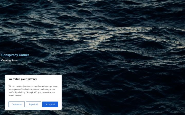 Screenshot of conspiracy-corner.com