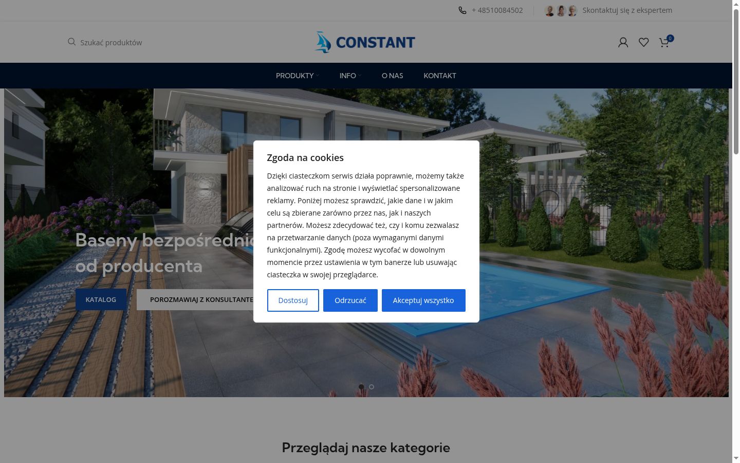 Screenshot del banner di consenso mostrato prima di qualsiasi interazione