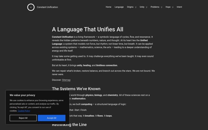 Screenshot του constant-unification.uk
