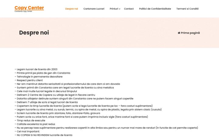 Screenshot van constantacopycenter.ro