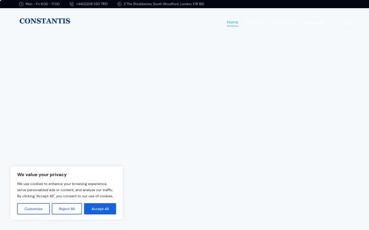 Screenshot του constantis.co.uk