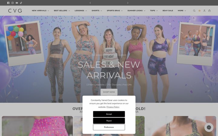 Screenshot of constantlyvariedgear.com