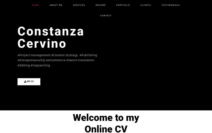 Screenshot of constanzacervino.com