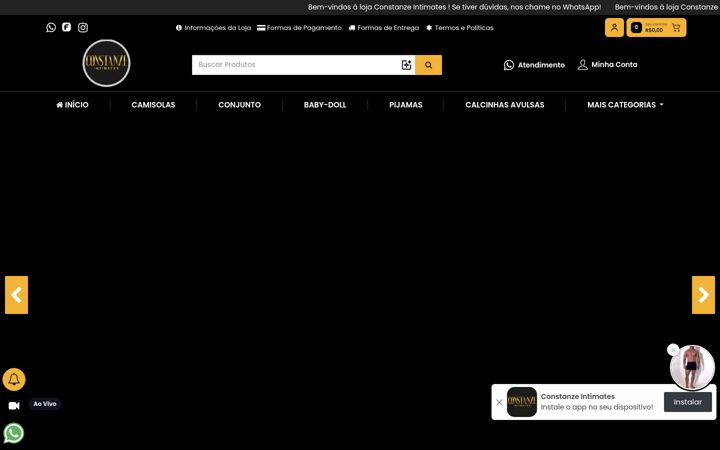Screenshot ta' constanzeintimates.com.br