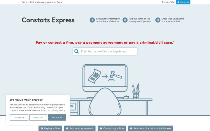 Screenshot of constats-express.com