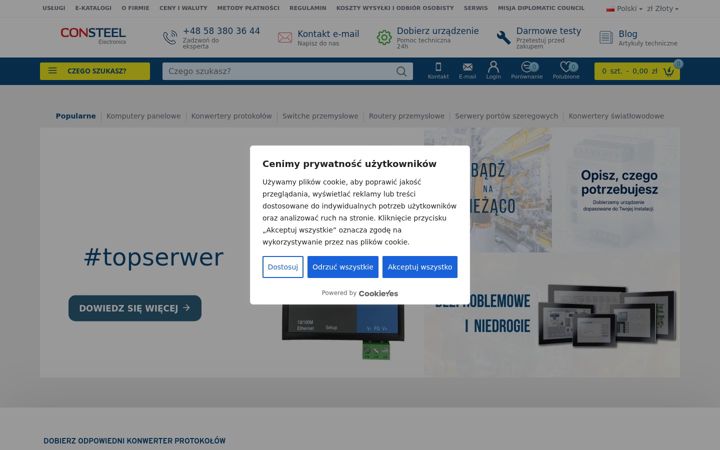 Screenshot of consteel-electronics.com