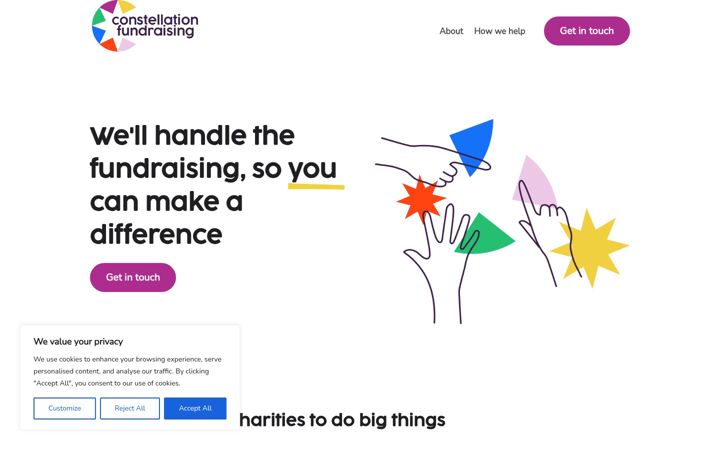 Screenshot of constellationfundraising.co.uk